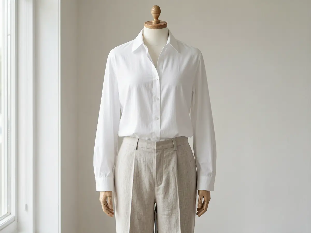 Detalle de una blusa colgada en un perchero