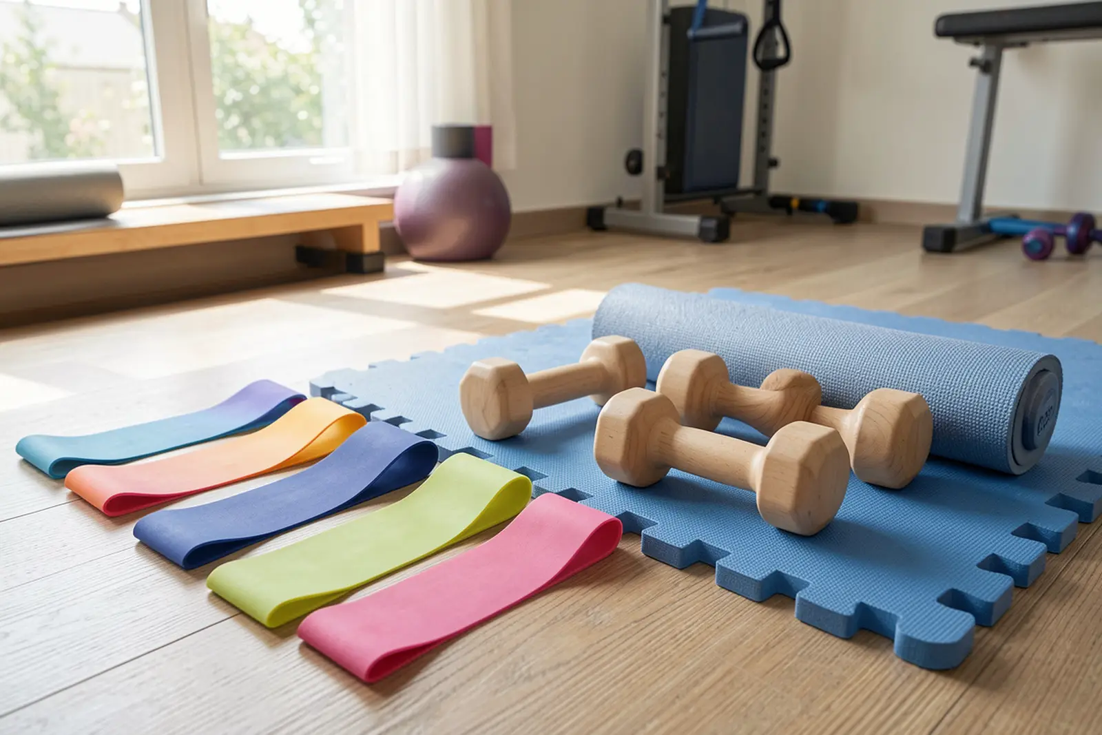 Sala de tratamiento con camilla y equipamiento de fisioterapia